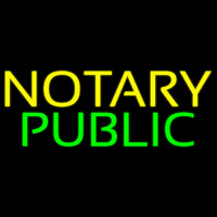 Yellow Green Notary Public Neon Sign