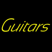 Yellow Guitars Cursive 1 Neon Sign