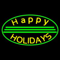 Yellow Happy Holidays Neon Sign