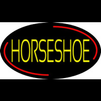 Yellow Horseshoe Block Neon Sign