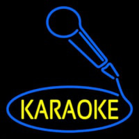 Yellow Karaoke With Mike Logo Neon Sign