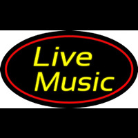 Yellow Live Music Cursive 2 Neon Sign