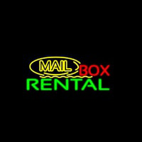 Yellow Mail Block Bo  Rental Neon Sign
