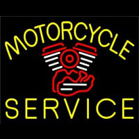 Yellow Motorcycle Service Neon Sign