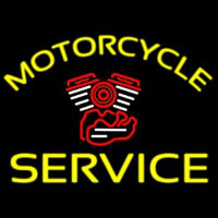 Yellow Motorcycle Service Neon Sign