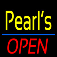 Yellow Pearls Open Neon Sign