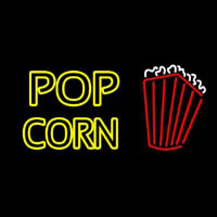 Yellow Popcorn With Logo Neon Sign