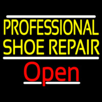 Yellow Professional Shoe Repair Open Neon Sign