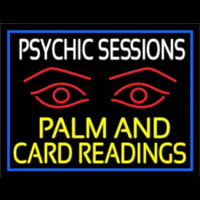 Yellow Psychic Sessions With Red Eye Neon Sign