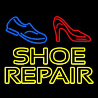 Yellow Shoe Repair With Sandal Shoe Neon Sign