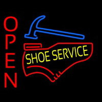 Yellow Shoe Service Open Neon Sign