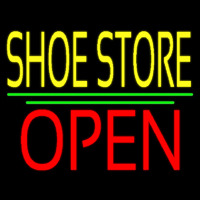 Yellow Shoe Store Open Neon Sign