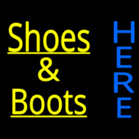 Yellow Shoes And Boots Here Neon Sign