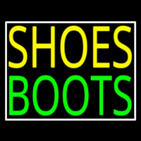 Yellow Shoes Green Boots With Border Neon Sign