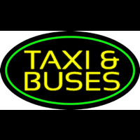 Yellow Ta i And Buses With Border Neon Sign