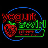 Yogurt Swirl Self Serve Frozen Yogurt Neon Sign