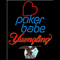 Yuengling Poker Girl Heart Babe Beer Sign Neon Sign