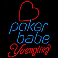 Yuengling Poker Girl Heart Babe Beer Sign Neon Sign